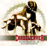 Chaosweaverin debyyttialbumin, nimeltään "Puppetmaster of Pandemonium", kansikuva. Siinä näkyy vaaleata taustaa vasten pitkähiuksinen olento, jolla sormiensa päissä lankoja ikään kuin sätkynukkeja ohjaavalla henkilöllä.