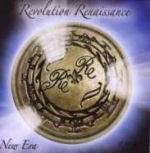Revolution Renaissance -yhtyeen "New Era" –albumin kansikuva, jossa näkyy violettia taustaa vasten suuri pronssinen amuletti tai muu ympyränmuotoinen plakaatti. Siihen on kaiverrettu kaunokirjoituksella sanat "Re Re". Kuvan yläosassa bändin nimi ja 