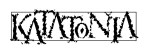 Katatonia-bändin mustavalkoinen logo, jossa lukee "Katatonia" mustalla värillä. Taustaväri on valkoinen.