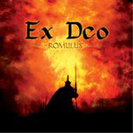 Ex Deon albumin "Romulus" etukannessa maalaus verenpunaisesta taivaasta, jonka alla mustalla nurmikolla kävelee seiväs kädessä roomalainen sotilas.