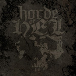 Horde of Helin albumin "Blodskam" etukannessa ruskea tausta, jonka päällä ihmisen pääkallon hahmoja ja otsan kohdalla lukee yhtyeen nimi goottilaisin kirjaimin.
