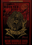 "Under Bloodred Skies" -DVD:n kannessa verenpunainen ja osittain pikimusta pohjaväri ja sen keskellä etäisesti ihmistä muistuttavan hirviömäisen olennon pää, jonka alla Dismemberin logo. Kuvan ylä- ja alaosassa runsaasti tekstiä punaisella sekä mustalla v