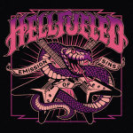 Hellfueled-yhtyeen albumin "Emission Of Sins" etukannessa näyky rokkaava logo violetilla värillä mustaa pohjaväriä vasten. Logon alla räiskyvien banderollien seassa kaksi sähkökitaraa kaulat ristissä.