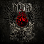 Kiuas-yhtyeen albumin "Lustdriven" kannessa harmaa taustaväri ja sen keskellä koristeeellinen punainen liekehtivä symboli, jonka yläpuolella vaalealla värillä Kiukaan logo. Alaosassa koristeiden seassa lukee albumilevyn nimi.