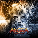 Yksityiskohtainen kansitaide Angran "Aqua"-albumia varten. Keskellä kuvaa näkyy vanhan parrakkaan miehen kasvot, joita ympäröi myrskyävä vesi oikealla ja salamoiva taivas vasemmalla. Kuvan alaosassa Angran logo.