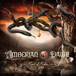 Amberian Dawnin logo kuvan alaosassa valkoisella värillä. Kuvaa hallitsee koristeellinen maalaus tai piirros mustasta käärmeestä, joka luikertelee elottoman puun oksilla.