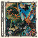 "Scurrilous"-albumin etukannessa yksityiskohtainen ja hyvin värikylläinen piirros jonkinlaisesta metstästä, jossa vihreää, ruskeaa ja sinistä väriä eri elementeistä.