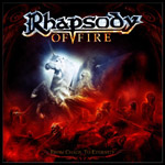 "From Chaos to Eternity" -albumin etukannessa tummanpunaisina hohtavia liekkejä ja niiden yllä valkoinen ratsu, joka hohtaa valkoisena. Yläosassa näkyy Rhapsody of Firen logo.