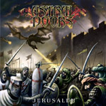 "Jerusalem"-albumin etukannessa piirros kristityistä ja muhamettilaisista taistelemassa Jerusalemin muurin vierellä. Kuvan yläosassa lohikäärme.