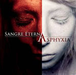 "Asphyxia"-albumin etukannessa valokuva naisesta, jonka vasen puoli kasvoista verenpunainen ja oikea puolisko kalmankalpea.