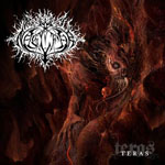 "Téras"-albumin etukannessa piirro monsterista tummanpunaisessa ympäristössä, jonka vasemmassa yläkulmassa mustavalkoinen Naglfar-logo.