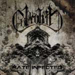 Harmaasävyinen piirros Coprolithin EP:tä "Hate Infected" varten.