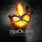 Liekehtivän kouran päällä äärettömyyttä merkitsevä symboli, jonka alla lukee Thee Orakle.