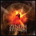 Zenith Reunionin "Entropy"-albumin etukannessa värikäs keltaisena ja oranssina hohtava valopallo. Kuvan alaosassa Zenith Reunionin logo.