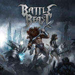 "Battle Beast" -albumin etukannessa mörököllejä piirrettyinä savunharmaata taustaa vasten. Kuvan keskellä Battle Beast -logo.