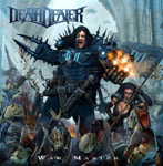 Piirros kyborgista, joka hosuu ihmislauman keskellä monsterikäsiensä kanssa. Vasemmassa yläkulmassa Death Dealer- logo.