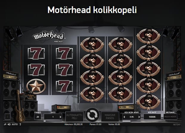 Rokkikukkoja on myös kasinopeleissä, esimerkiksi Lemmy Motörhead-kolikkopelissä.