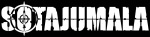 Sotajumala-bändin logo valkoisella mustaa vastaa tausten. Kirjaimet versaalein, 'o'–kirjaimen päällä jonkinlainen tuliaseista tuttu ristikkotähtäin.