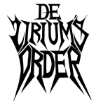 Mustavalkoinen De Lirium's Order -yhtyeen logo mustalla valkoista taustaa vasten. Kukin sana omalla rivillään, keskitettynä. Kirjaimet muistuttavat jonkinlaisia piikkejä, hakasia ja väkäsiä.