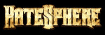 Hatesphere-yhtyeen logo kullankeltaisella värillä mustaa taustaa vasten. Fonttina kulmikas, versaali, jossa alkukirjain ja 'S'-kirjain suurempana kuin muut.
